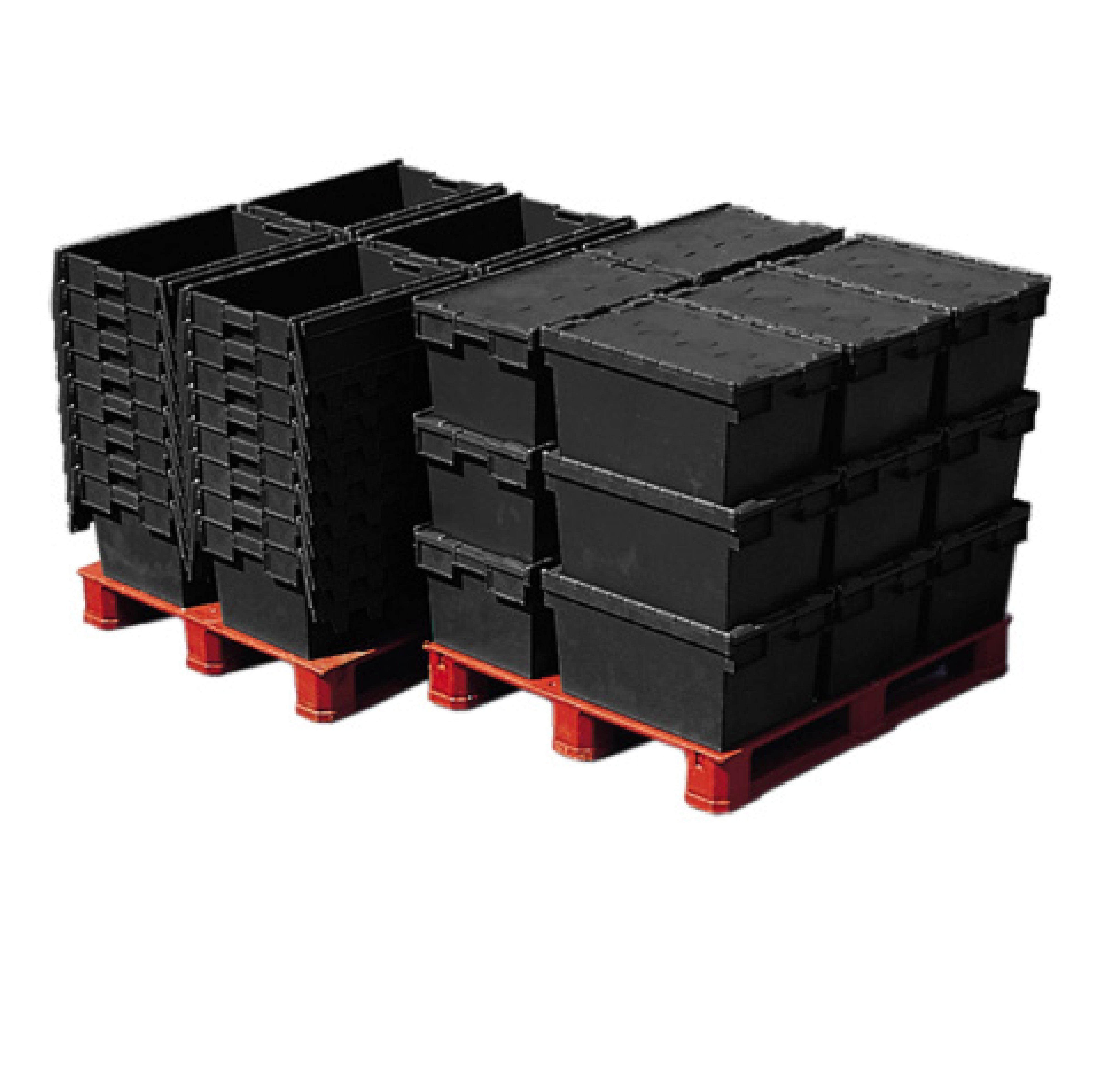 *Pallet of 80* 64L Attached Lid Container Original Totebox (600x400x365mm)